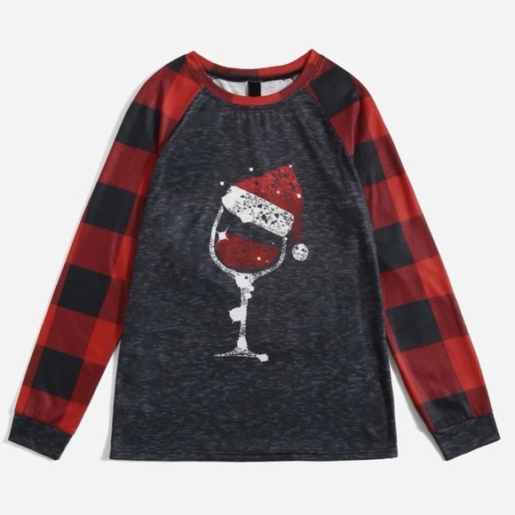 Long Sleeve Buffalo Plaid Christmas Top - Picture 2 of 7